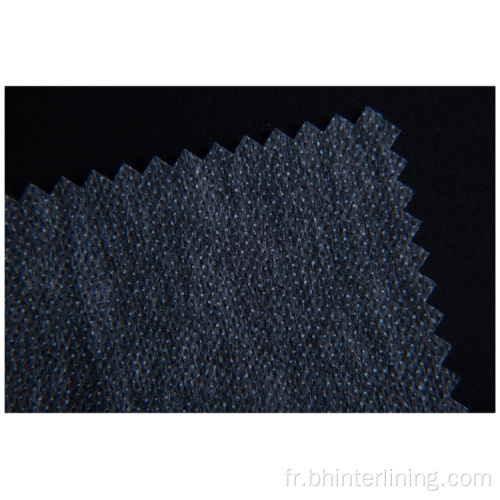 Entoilage de vêtement fusible en polyester non tissé noir